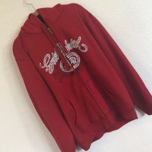 Red men’s zip up Ecko hooded sweater